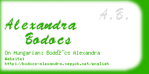 alexandra bodocs business card